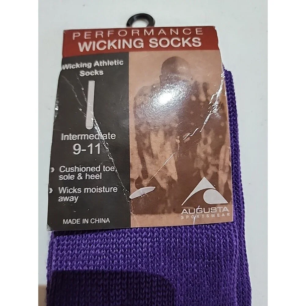 Augusta Sportswear Socks Purple New In Package 9-11 Moisture Wicking